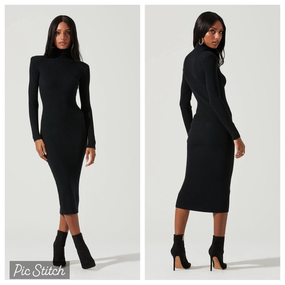 Astr Dresses & Skirts - Astr the label Abilene Long Sleeve Turtleneck Midi Sweater Dress